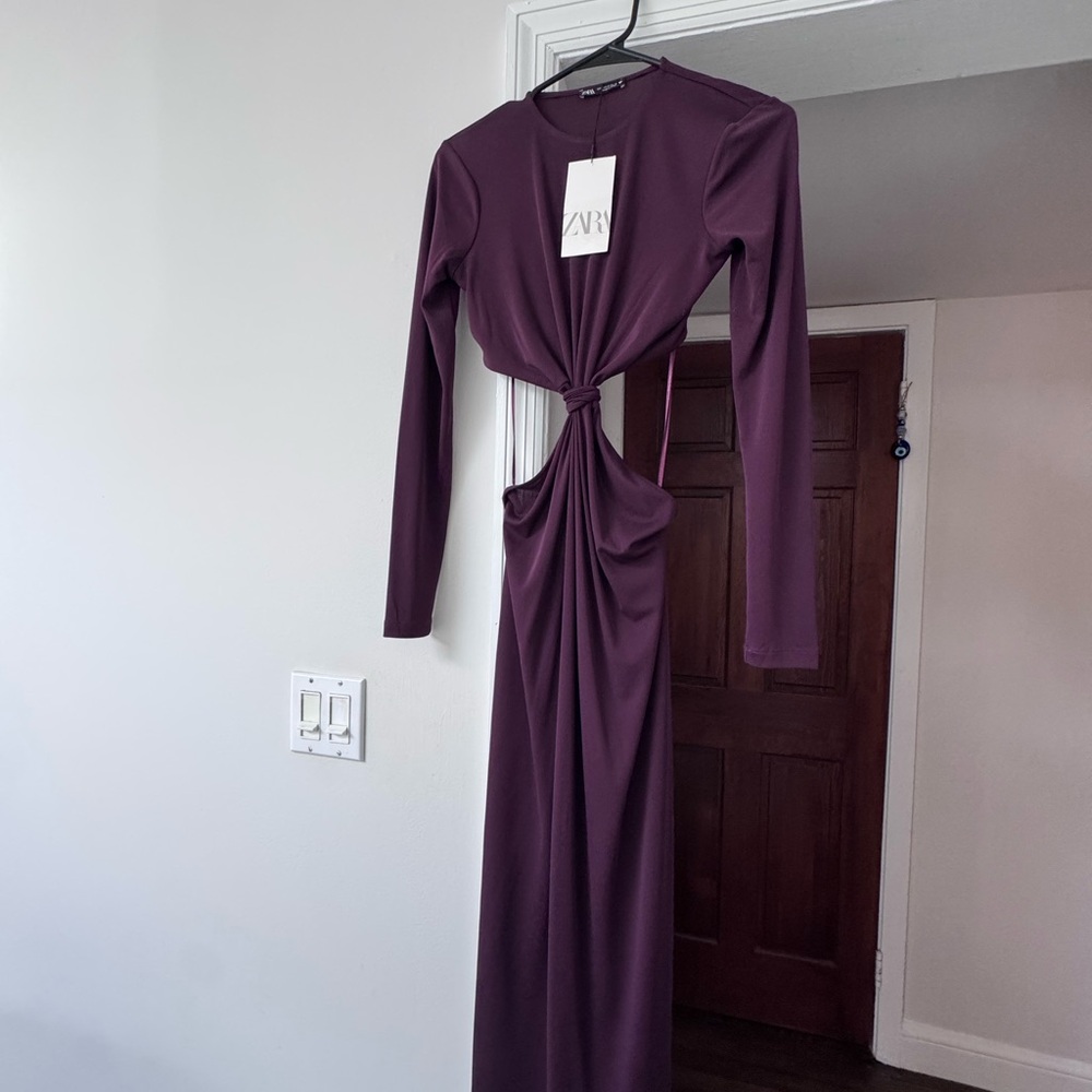 Zara Deep Purple Long Sleeve Dress